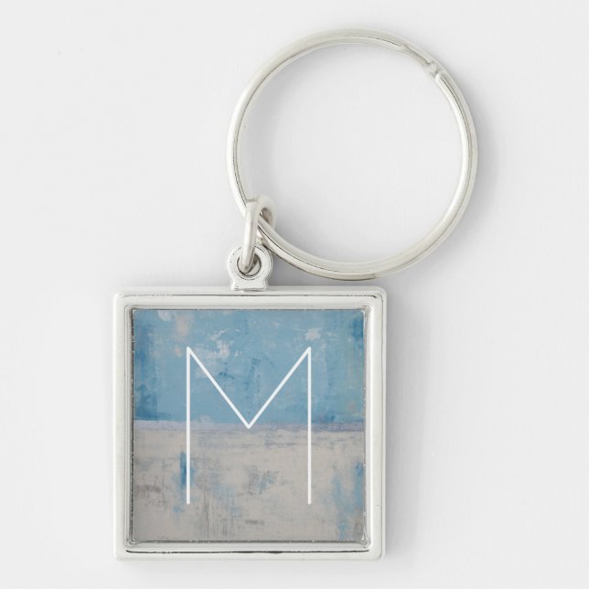 Monogram | Silver Aura Keychain (Front)