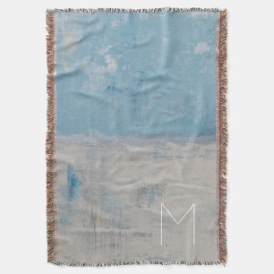 Monogram   Silver Aura Throw Blanket