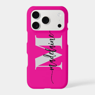 Monogram Silver Black Pink Personal iPhone 17 Pro Case