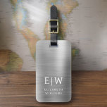 Monogram Silver Brushed Metallic Elegant Luggage Tag<br><div class="desc">Introducing our Monogram Brushed Metallic Elegant Luggage Tag: Elevate your travel experience with this sophisticated accessory. Crafted from brushed metallic material, this luggage tag exudes elegance and style. The monogram design adds a personalized touch, making it easy to identify your luggage while adding a touch of sophistication to your belongings....</div>