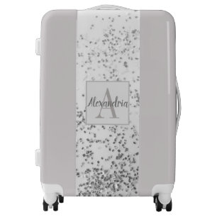 Monogram Silver Confetti     Luggage