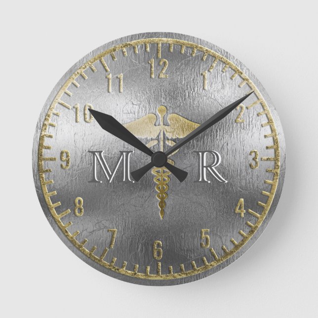 Monogram Silver Doctor Clock (Front)