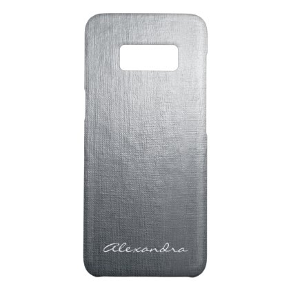 Monogram Silver Faux Metal Foil Case-Mate Samsung Galaxy S8 Case
