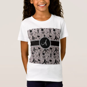 Monogram silver glitter volleyball players T-Shirt