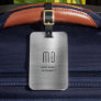 Monogram Silver Gray Brushed Metallic Pass Luggage Tag