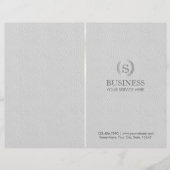 Monogram Silver Laurel Wreath Grey Leather Bi-Fold (Front)
