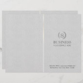 Monogram Silver Laurel Wreath Grey Leather Bi-Fold (Front/Back)