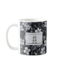 Monogram Silver Letter Floral Watercolor