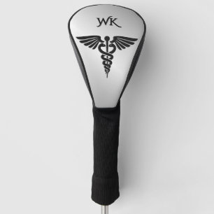 Monogram Silver Medical Caduceus Golf Head Cover