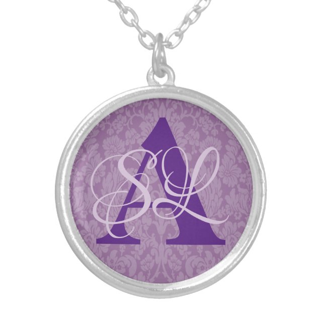 Monogram Silver Plated Necklace (Front)