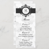 monogram silver wedding menu (Front/Back)