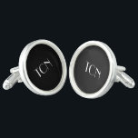 Monogram Silver White Black Formal Wedding Cufflin Cufflinks<br><div class="desc">Monogram these silver white and black formal classic men's cufflinks. Makes a great gift for the groom,  his groomsmen,  or for any formal occasion.</div>