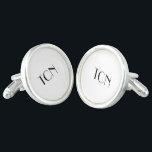 Monogram Silver White Black Formal Wedding Cufflinks<br><div class="desc">Monogram these silver white and black formal classic men's cufflinks. Makes a great gift for the groom,  his groomsmen,  or for any formal occasion.</div>