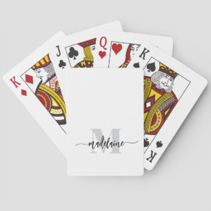 Monogram Silver White Black Personal Poker Cards
