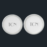 Monogram Silver White Gray Formal Wedding Cufflinks<br><div class="desc">Monogram these silver white and gray formal classic men's cufflinks. Makes a great gift for the groom,  his groomsmen,  or for any formal occasion.</div>