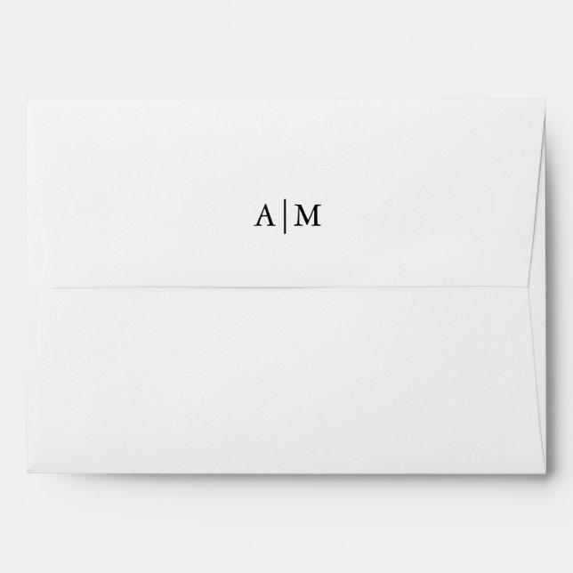 Monogram Simpel White Envelope (Back (Top Flap))
