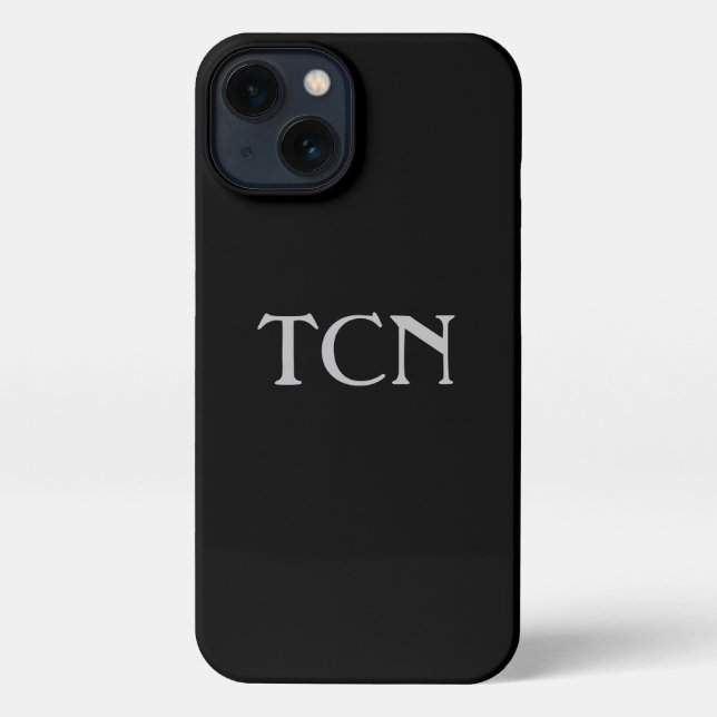Monogram Simple Black Gray Minimalist   iPhone Case (Back)