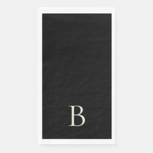 Monogram Simple Black Paper Napkin