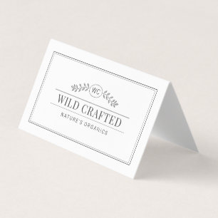 Monogram Simple Elegant Black & White Header Business Card