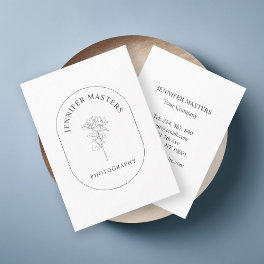 monogram, simple, elegant, floral business card