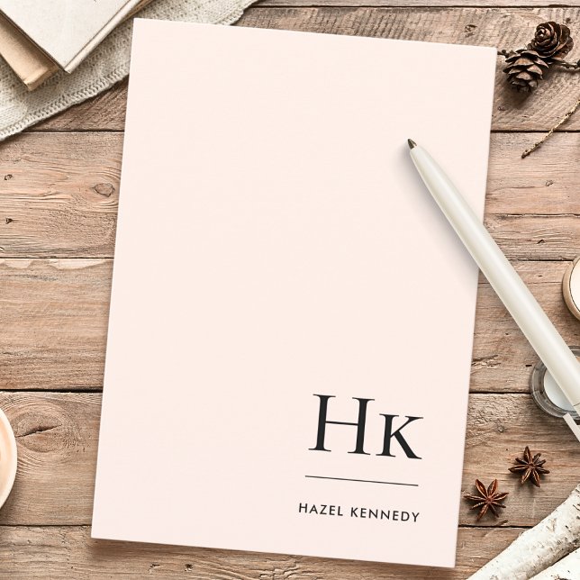 Monogram Simple Elegant Minimal Monogrammed Social Note Card (Creator Uploaded)
