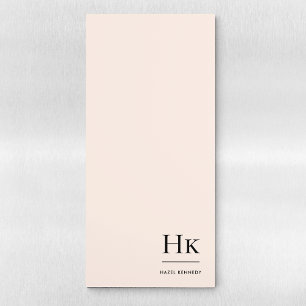 Monogram Simple Elegant Minimalist Classic Blush Magnetic Notepad