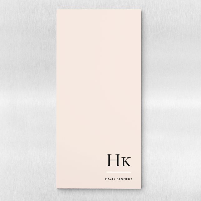 Monogram Simple Elegant Minimalist Classic Blush Magnetic Notepad (Creator Uploaded)