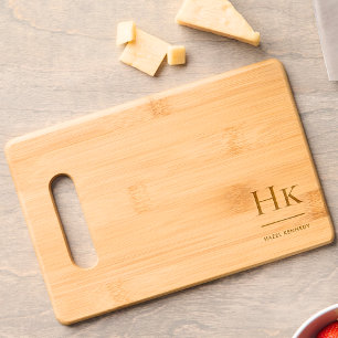 Monogram Simple Elegant Minimalist Classic Engraved Cutting Board