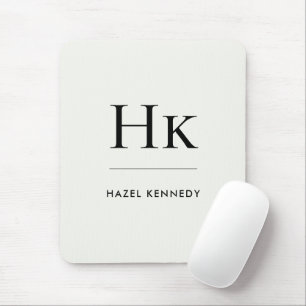 Monogram Simple Elegant Minimalist Classic Ivory Mouse Pad