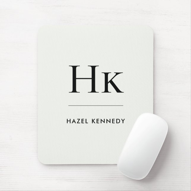 Monogram Simple Elegant Minimalist Classic Ivory Mouse Pad (With Mouse)