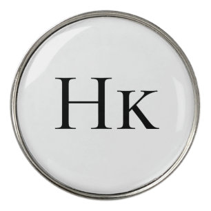 Monogram Simple Elegant Monogrammed Initial White Golf Ball Marker