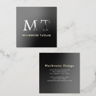 Monogram Simple Elegant Professional Foil Spot Gloss Business Cards