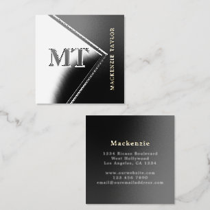 Monogram Simple Elegant Professional Foil Spot Gloss Business Cards