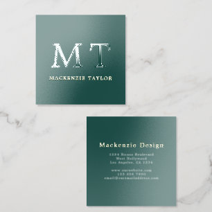 Monogram Simple Elegant Professional Foil Spot Gloss Business Cards