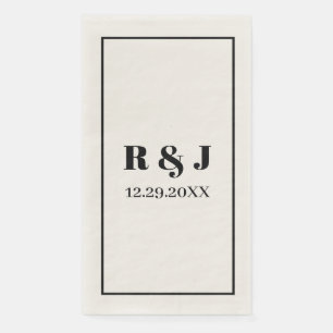 Monogram Simple Minimalist Custom Name Wedding  Paper Guest Towels
