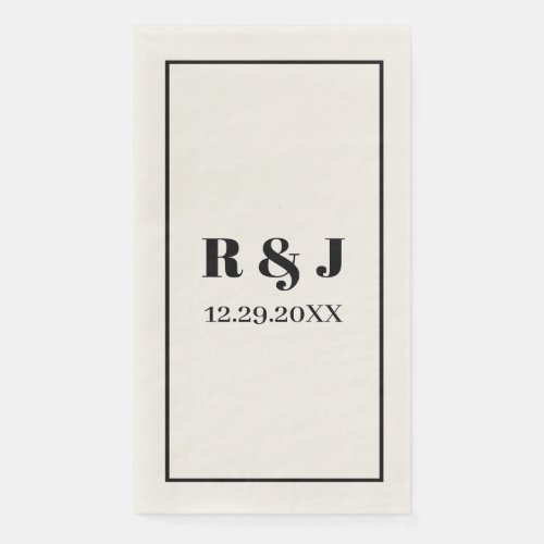 Monogram Simple Minimalist Custom Name Wedding  Paper Guest Towels