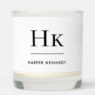 Monogram Simple Minimalist Modern Monogrammed Scented Candle