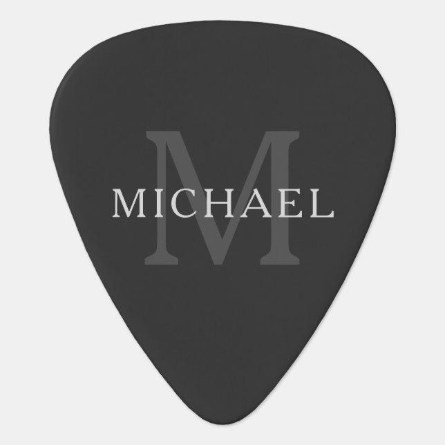 Monogram Simple Modern Custom Guitar Pick (Front)
