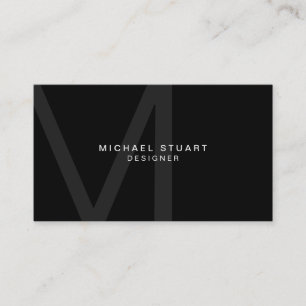 Monogram Simple Modern Minimalist Black Business Card