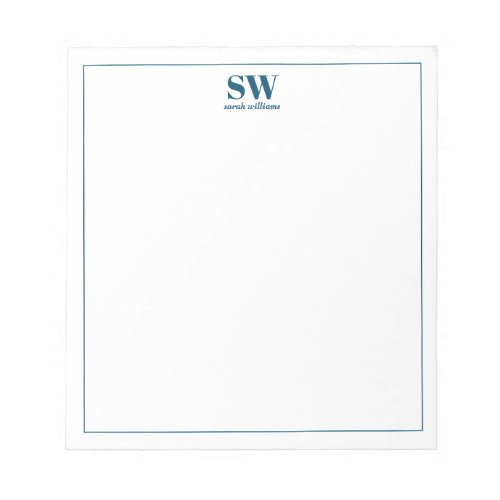 Monogram Simple Modern Personalized Notepad