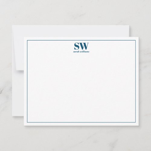 Monogram Simple Modern Personalized Stationery Note Card