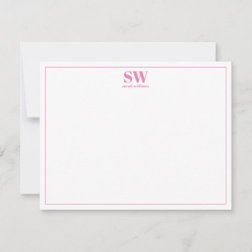 Monogram Simple Modern Personalized Stationery Note Card