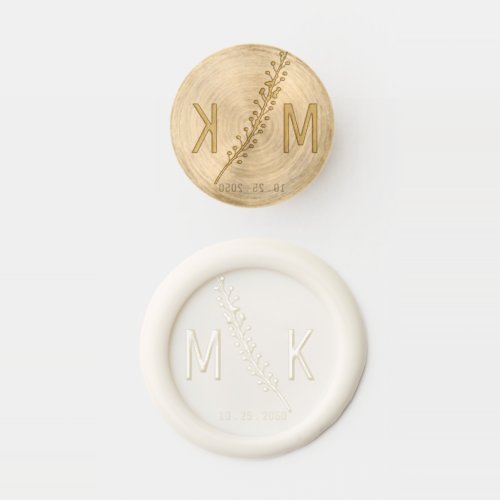 Monogram Simple Organic Floral Wax Seal Stamp