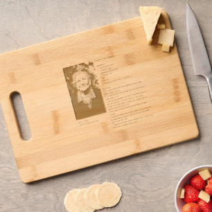 Monogram Simple Photo Grandmas Recipe Engraved Cutting Board