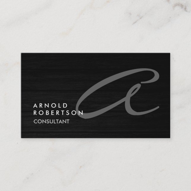 Monogram Simple Plain Customize Business Card (Front)