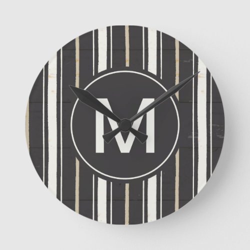 Monogram  Simple Signs Step Two Round Clock