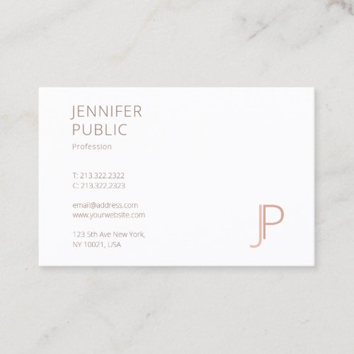 Monogram Simple Template Chic Modern Professional Business Card