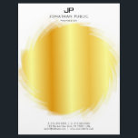 Monogram Simple Template Modern Elegant Gold Letterhead<br><div class="desc">Monogram Simple Template Modern Elegant Gold And White Letterhead.</div>
