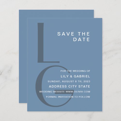 Monogram Simple typography wedding Save the Date