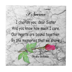 MONOGRAM SISTER QUOTE CERAMIC TILE